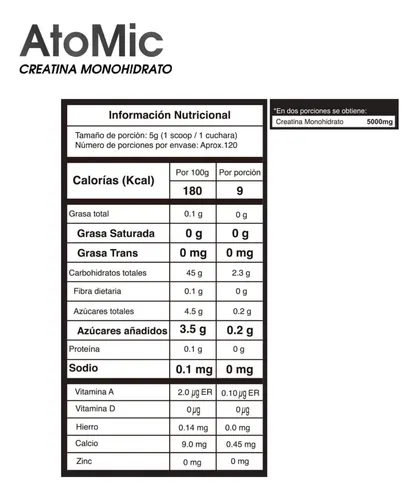 CREATINA MONOHIDRATADA ATOMIC