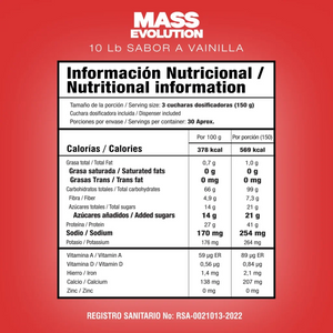 PROTEINA + CREATINA MASS EVOLUTION 10 LB