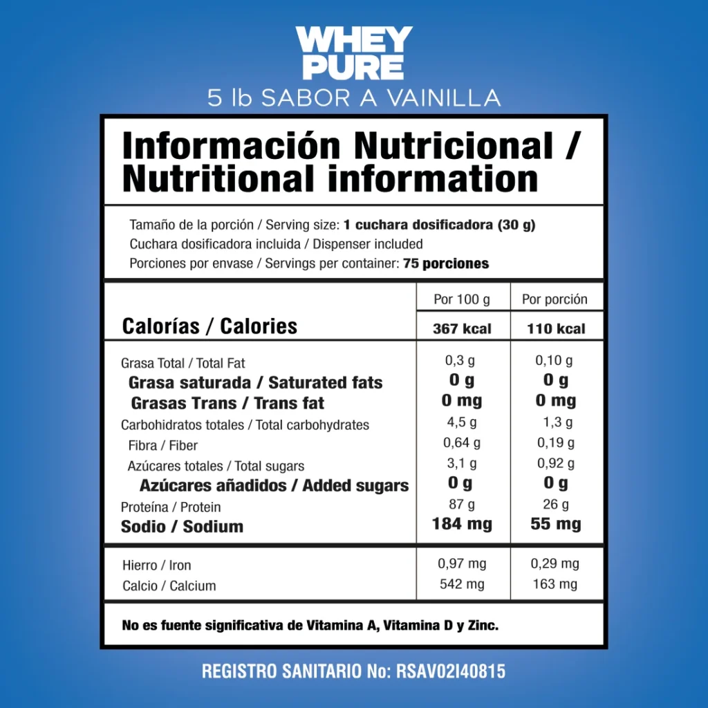 PROTEINA WHEY PURE 5 LB